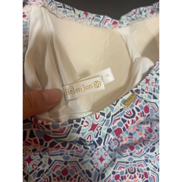 Helen Jon Halter Tankini Bikini Top Womens S RED Blue White Swimsuit - Picture 6 of 9